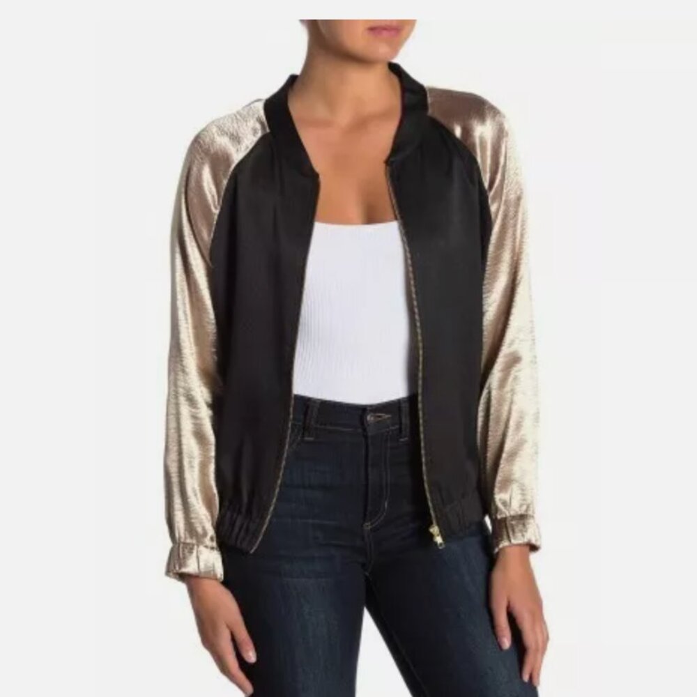 BP. | Babetown Colorblock Satin Bomber (NWT)